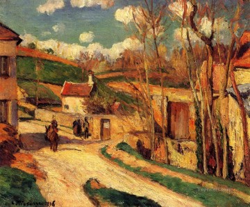  pontoise Art Painting - crossroads at l hermitage pontoise 1876 Camille Pissarro